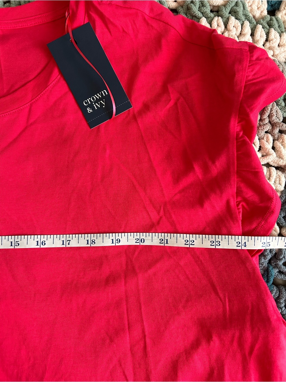 crown & ivy Bright Pink Ruffle Short Sleeve Tee - Picture 8 of 8